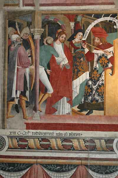 Affresco - Gesù condotto davanti a Pilato